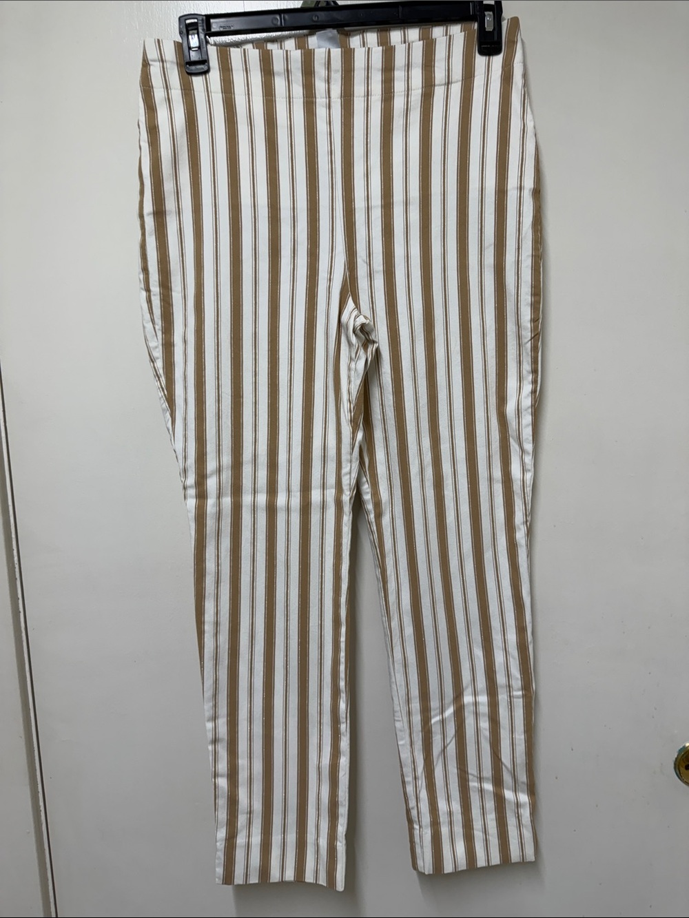 Chico's White and Beige Striped Men’s Chinos